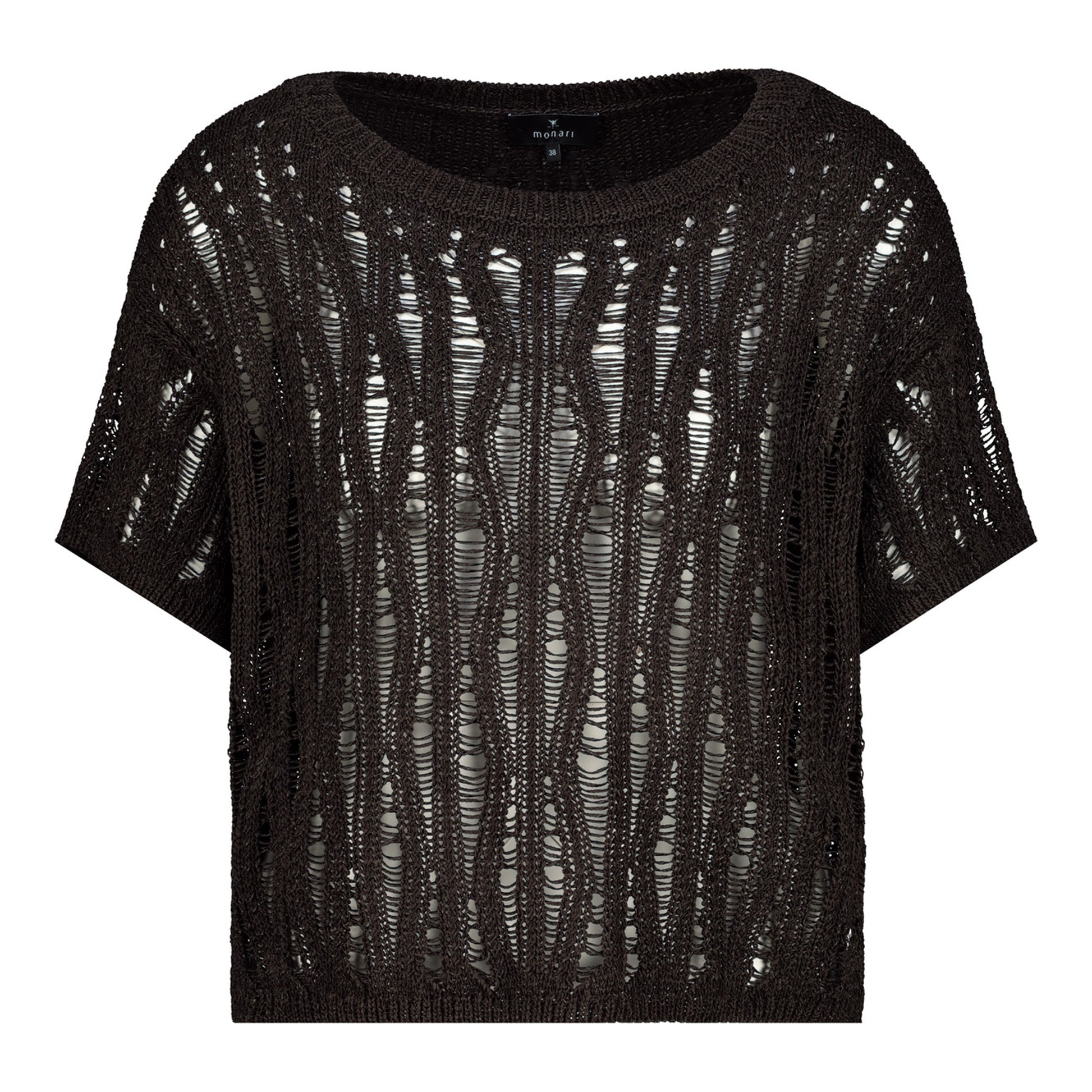 Monari Damen Strickpullover mit Ajour-Struktur
