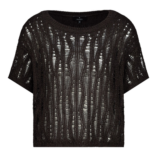 Monari Damen Strickpullover mit Ajour-Struktur