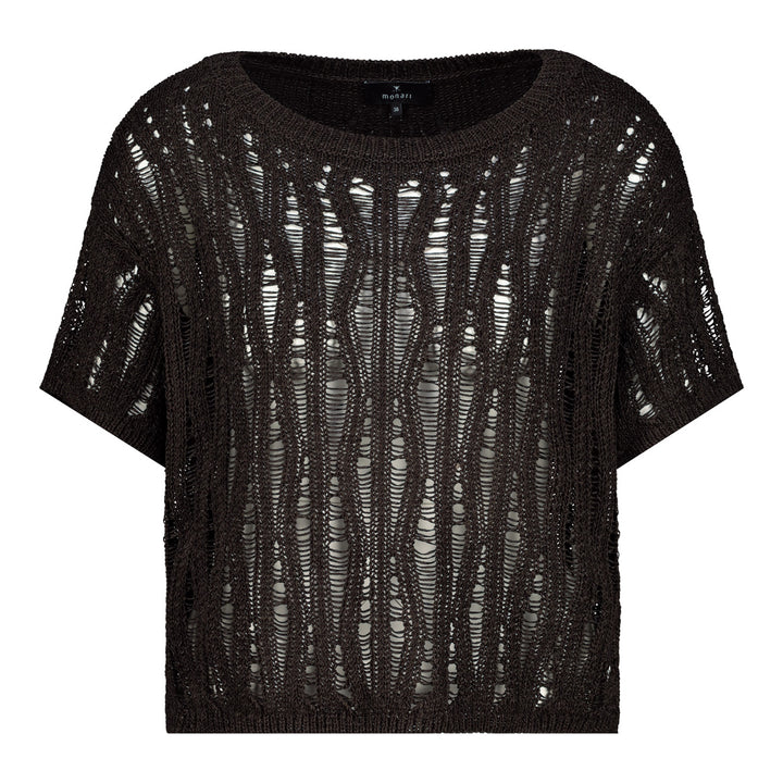 Monari Damen Strickpullover mit Ajour-Struktur