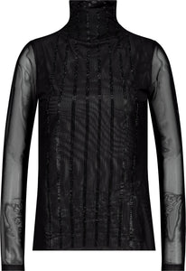 Monari Damen Langarmshirt mit Strasssteinen 808614