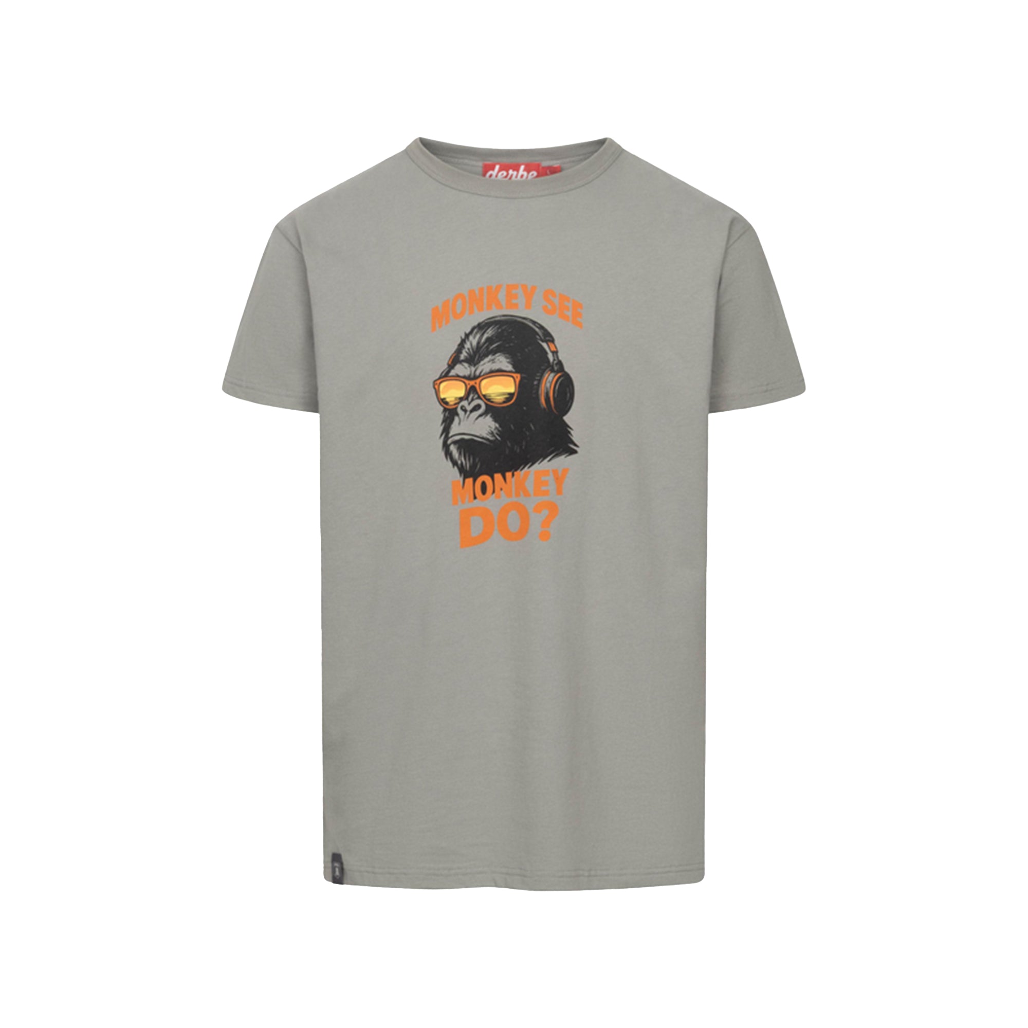 Derbe Herren T-Shirt Monkey – neutral gray