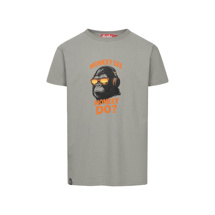 Derbe Herren T-Shirt Monkey – neutral gray