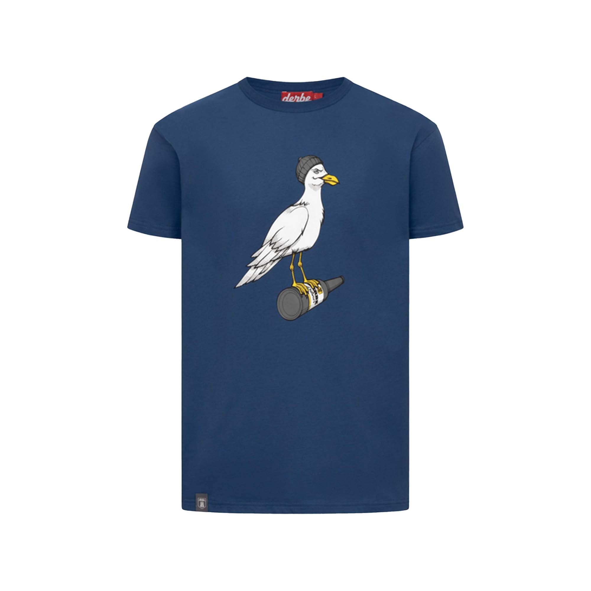 Derbe Herren T-Shirt Sturmmöwe – navy peony / lava smoke