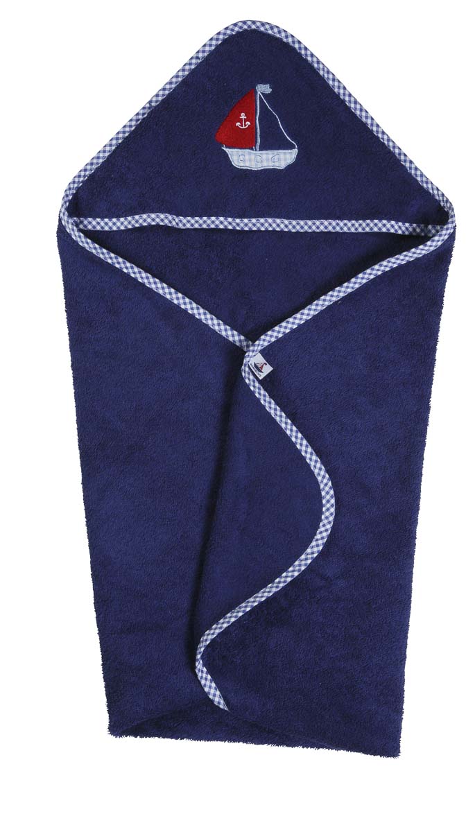 Hansekind Kinder Unisex Kapuzenhandtuch Segelboot