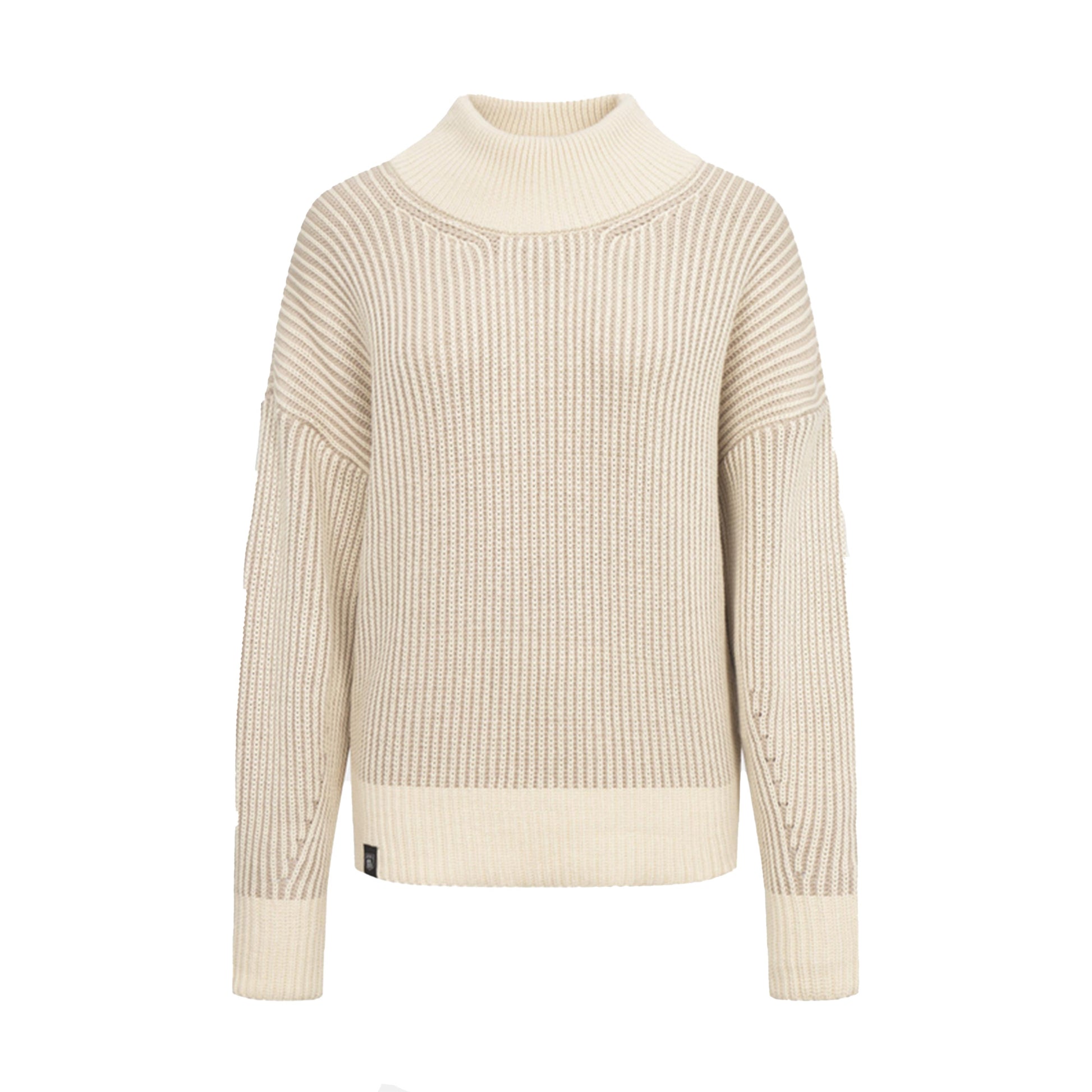 Derbe Damen Strickpullover Warmer Fisher – cobblestone/off white