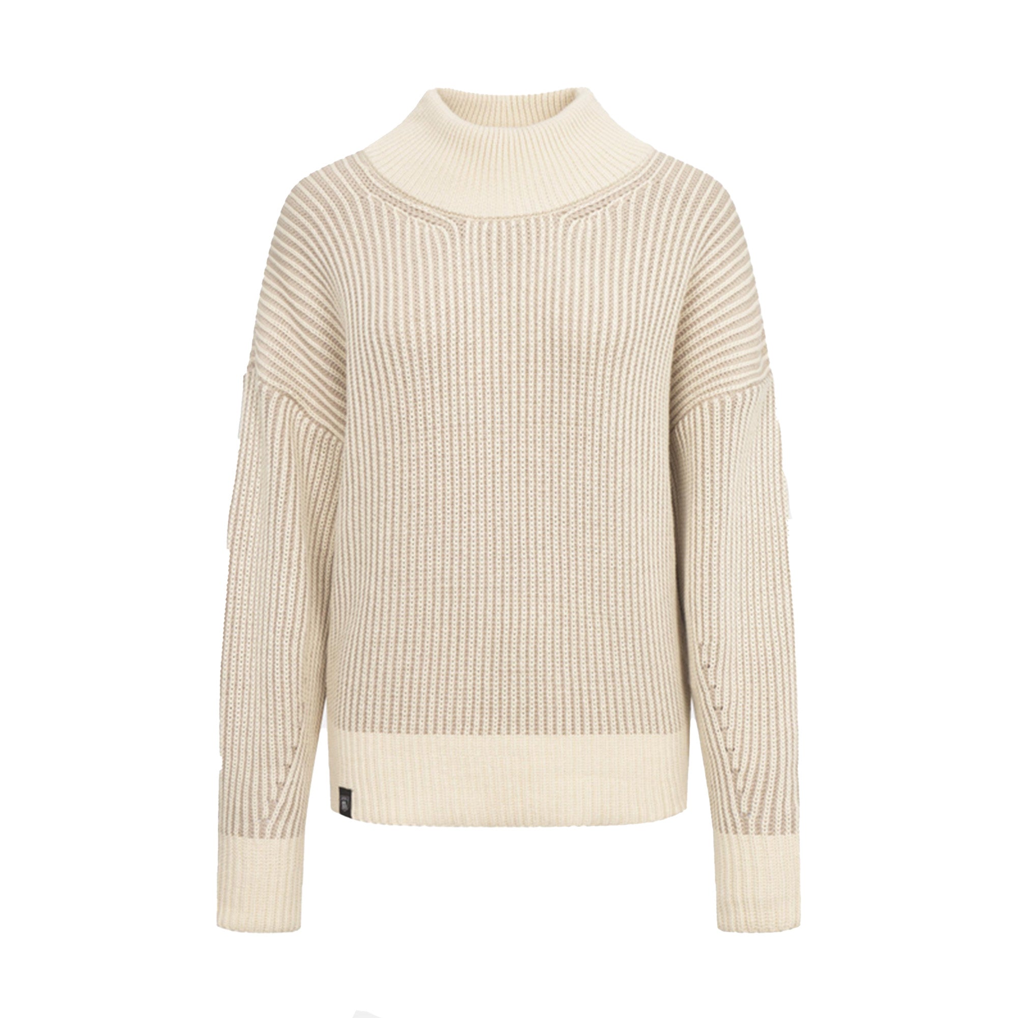 Derbe Damen Strickpullover Warmer Fisher – cobblestone/off white