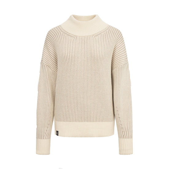 Derbe Damen Strickpullover Warmer Fisher – cobblestone/off white