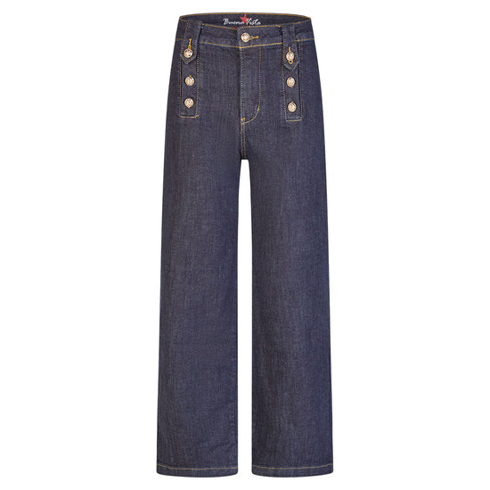Buena Vista Damen Jeanshose Wide Leg Marine Stretch Denim