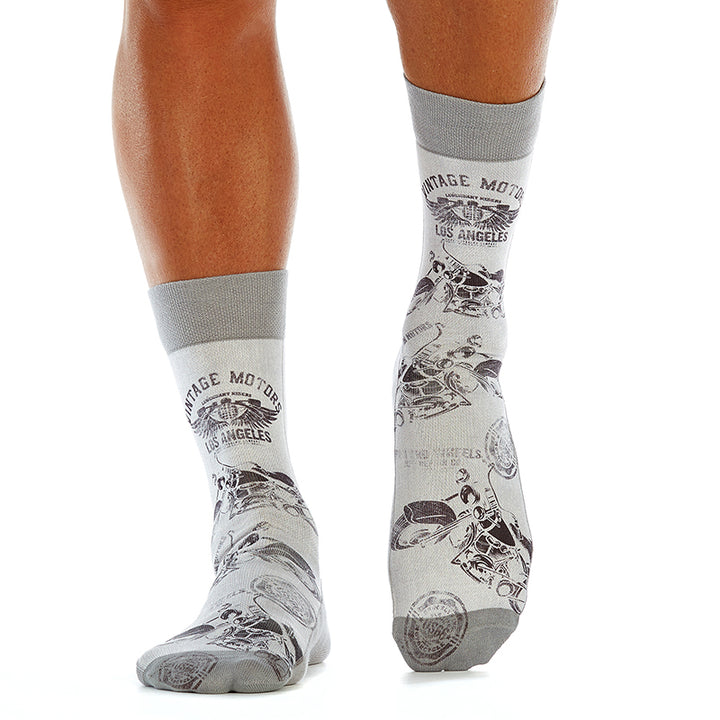 Wigglesteps Herren Socken VINTAGE MOTORS GREY