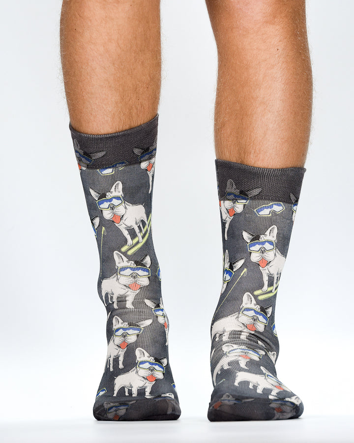 Wigglesteps Men Socks SKIER DOG