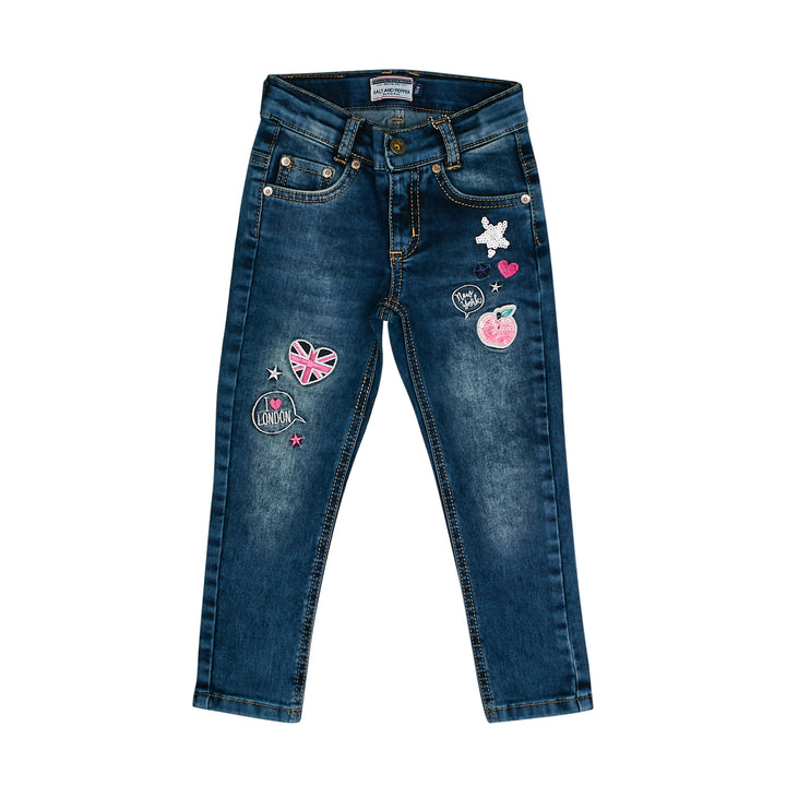 Salt and Pepper Mädchen Jeans Stay Cool Pailetten 05120232