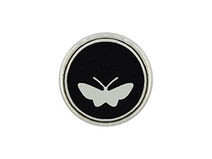 Noosa Chunk 096. Butterfly Click Button Schmetterling Schönheit schwarz silber