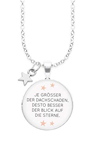 Spruchketten BY LIEBLICHKEITEN mit Charm Stern: Je größer der Dachschaden.