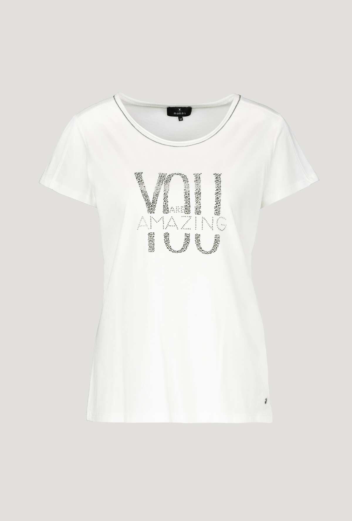 Monari Damen Statement T-Shirt mit Glitzer