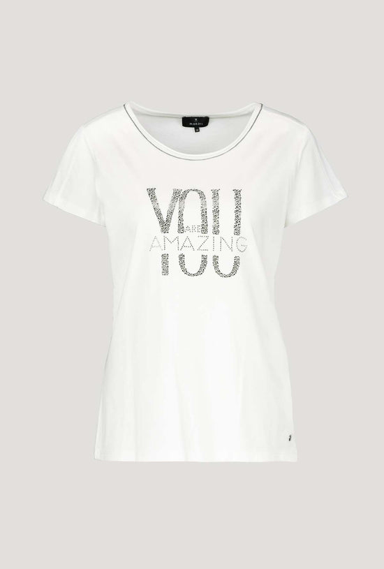 Monari Damen Statement T-Shirt mit Glitzer