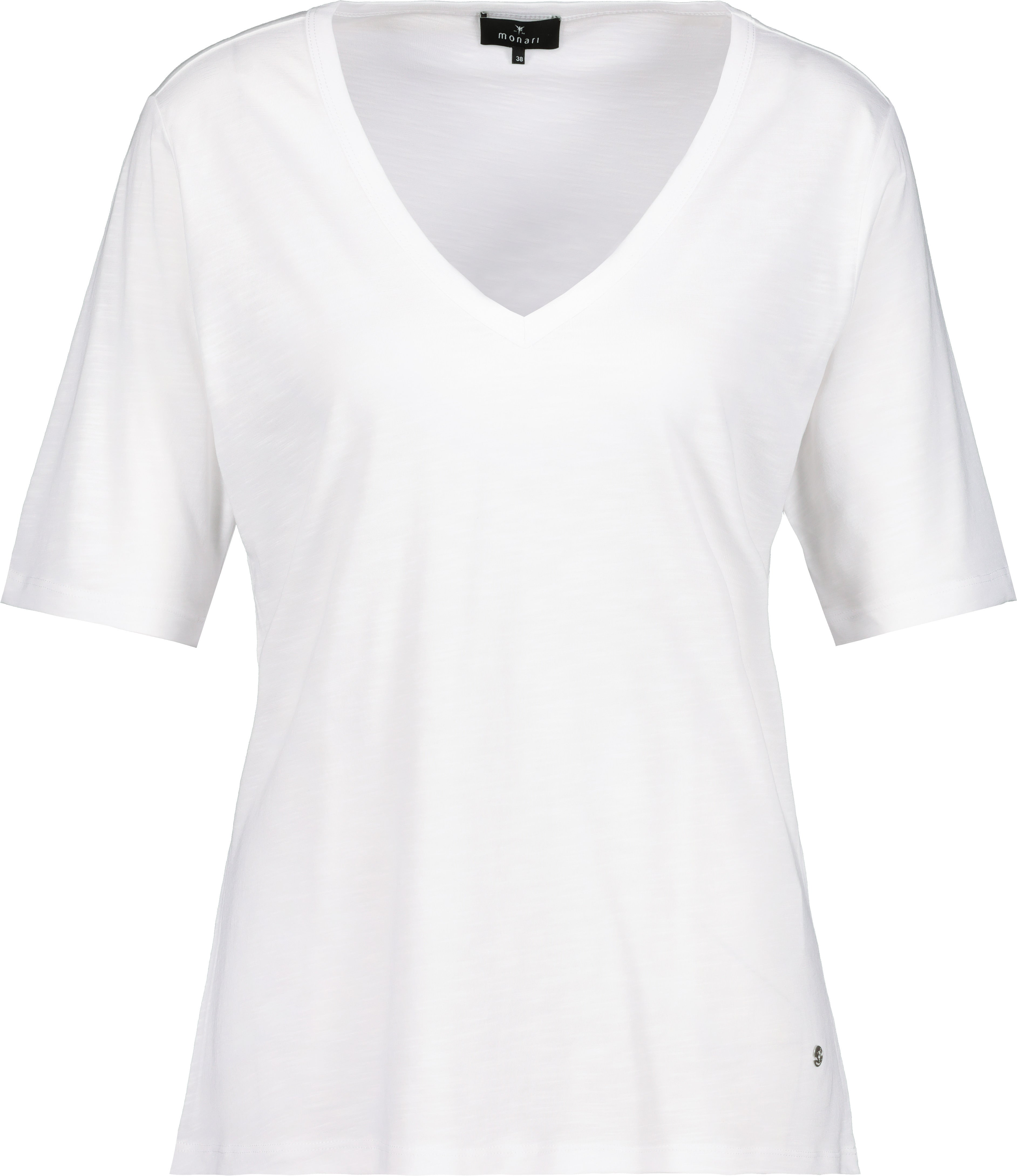 Monari Damen Flammgarn T-Shirt mit Halbarm und V-Ausschnitt