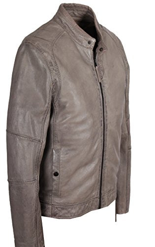 MAURITIUS Herren-Lederjacke Beat SV LVW grau