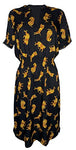Geisha Damen Kleid mit Leoparden 07053-42, Black Yellow