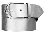 Vanzetti Damen Ledergürtel mit glänzender Oberfläche V5227A6631, silver
