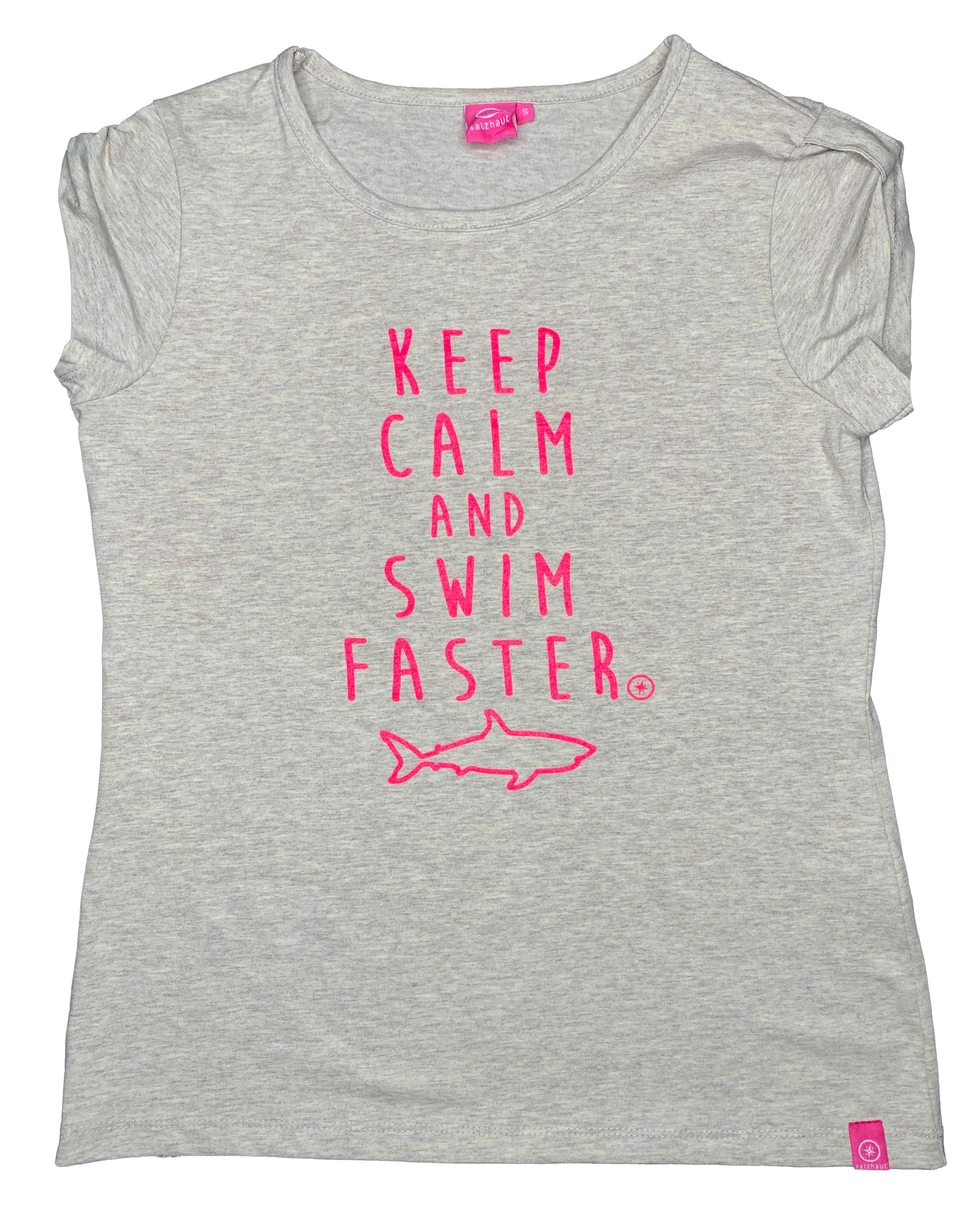 Salzhaut Damen T-Shirt "KEEP CALM AND SWIM FASTER"