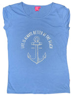 Salzhaut Damen T-Shirt "LIFE IS ALWAYS BETTER AT THE BEACH"