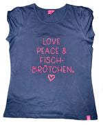 Salzhaut Damen T-Shirt "LOVE PEACE&FISCHBRÖTCHEN"