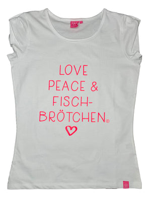 Salzhaut Damen T-Shirt "LOVE PEACE&FISCHBRÖTCHEN"