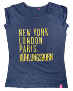 Salzhaut Damen T-Shirt "NEW YORK LONDON PARIS KÜHLUNGSBORN"