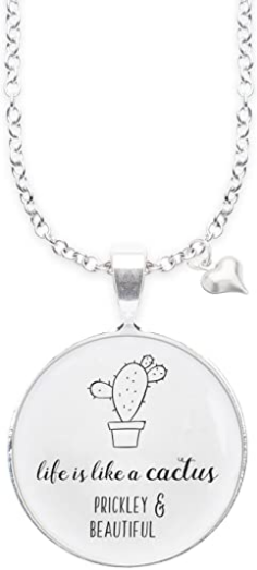 Spruchketten BY LIEBLICHKEITEN mit Charm Herz: Life is Like a Cactus