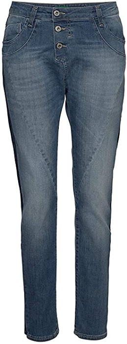 PLEASE Jeans Damen Boyfriend P78 blue denim mit Streifen