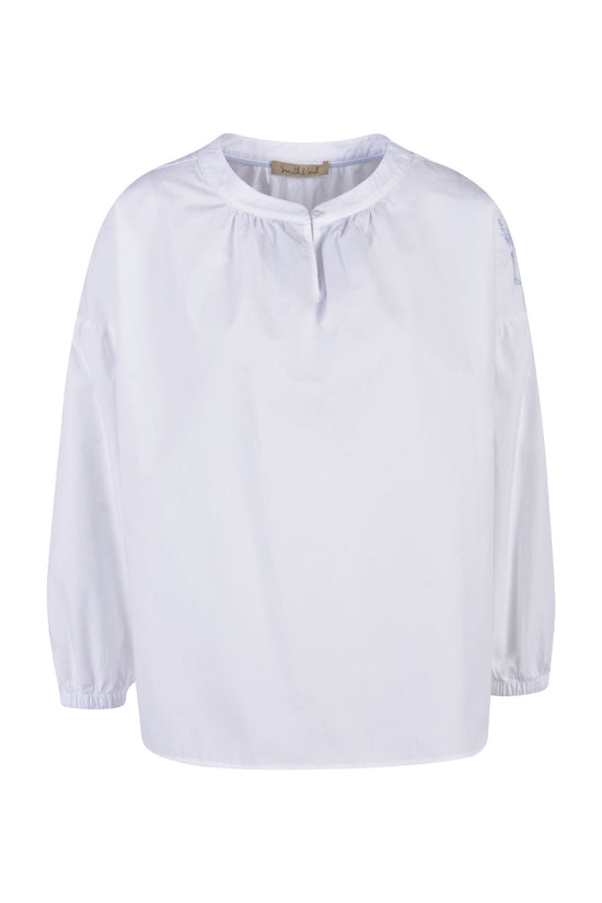 Smith & Soul Damen Dropped Shoulder Cotten Blouse