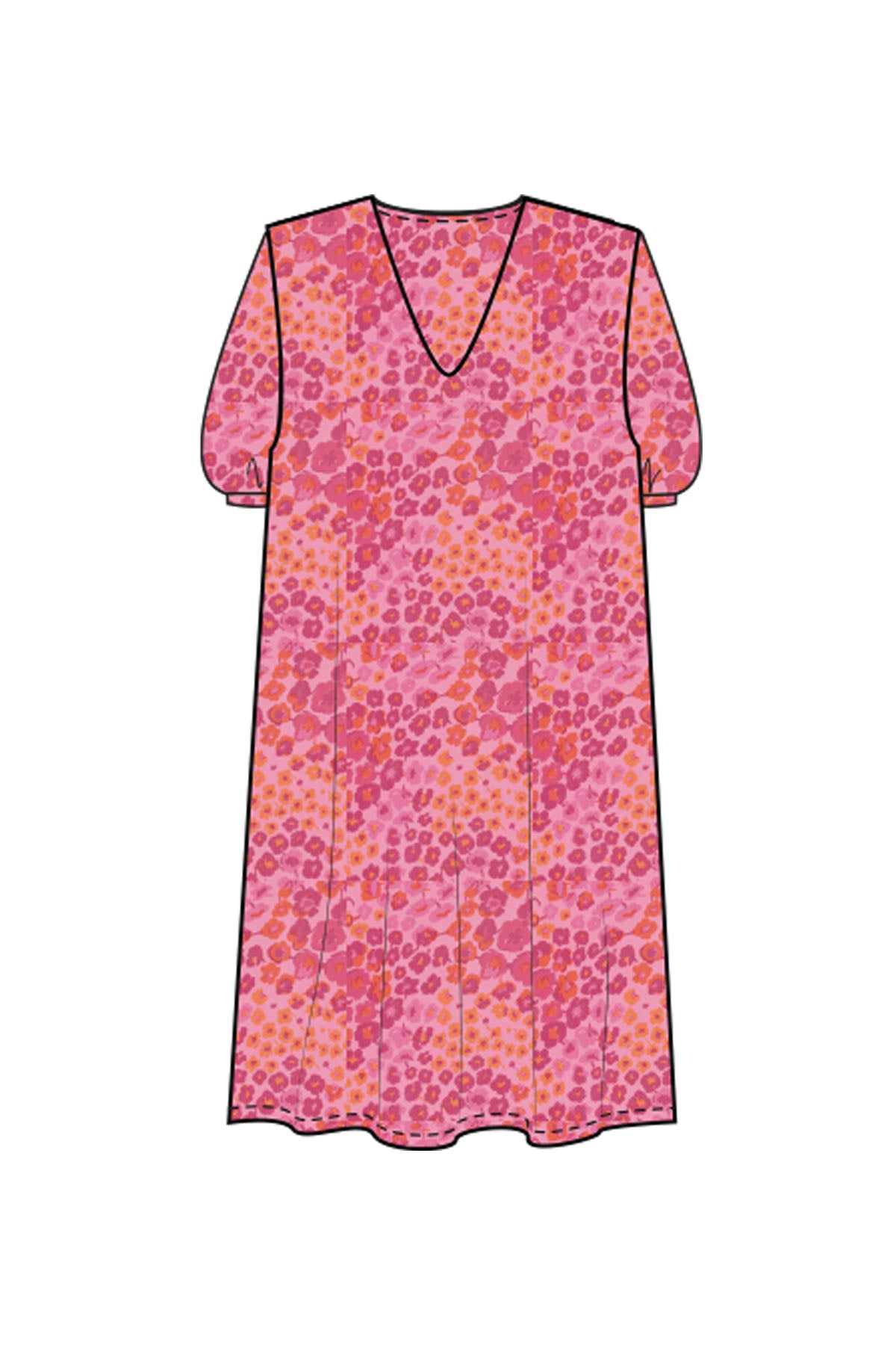 Smith & Soul Damen Kleid Short Flowing orchid print