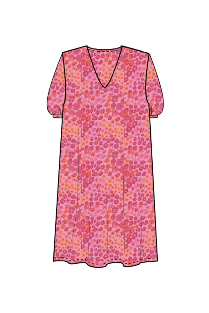 Smith & Soul Damen Kleid Short Flowing orchid print