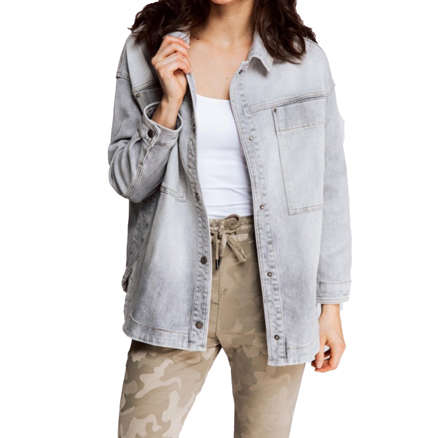 Zhrill Damen Oversized Jeansjacke SUJI - grey