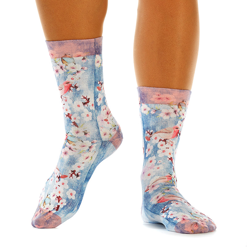 Wigglesteps Damen Socken FLOWER BIRDS